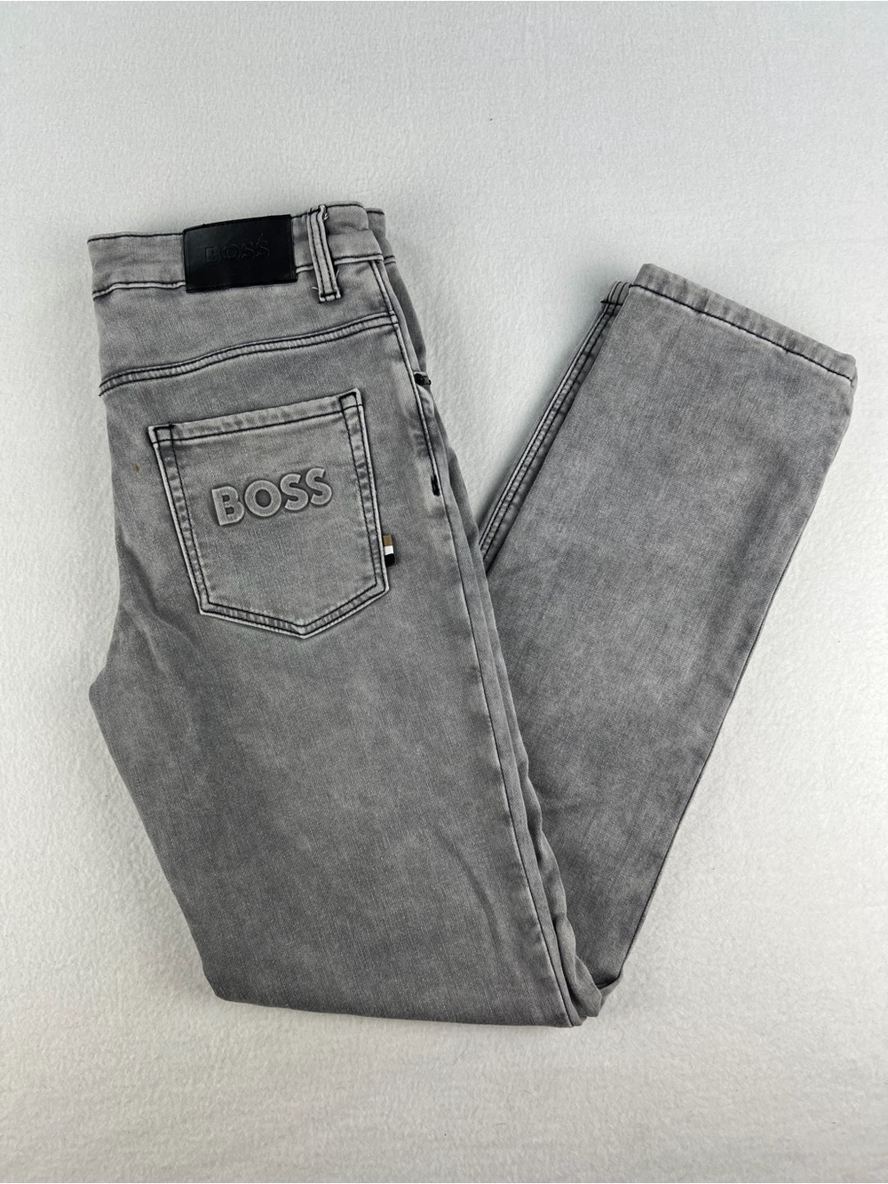 Hugo Boss Kidswear Boys Gray Wash Denim Jeans Straight Leg Size 14-S
